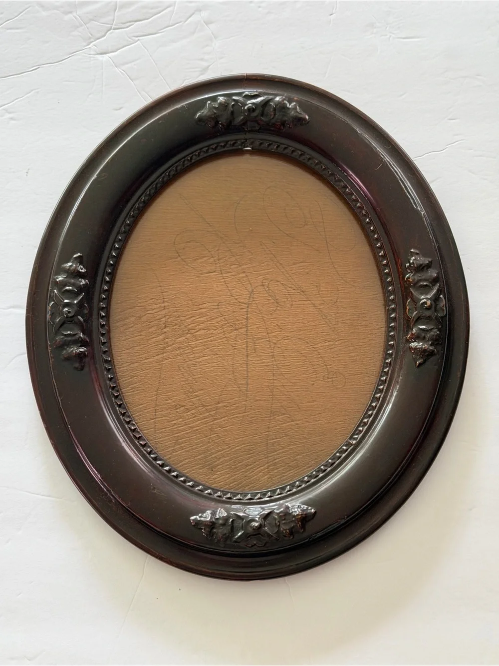 Antique Ornate Oval Wall Wooden Picture Frame 8x10” (12x14”) Dark Brown
